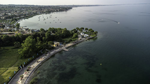 High angle view of sea