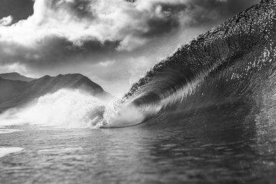 A breaking wave in hawaii.