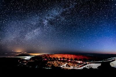 Low angle view of star field against star field