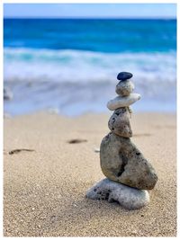 Stack of pebbles on beach