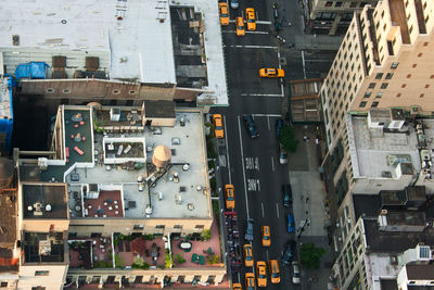 High angle view of traffic on city street