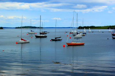 Boats in sea
