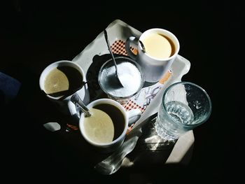 Close-up of coffee cup on table