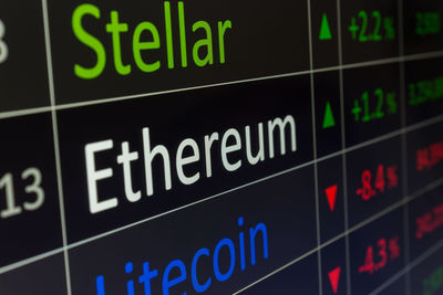 Close-up of information sign