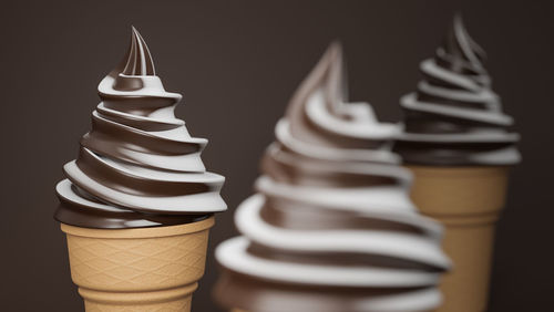Close-up of ice cream against black background