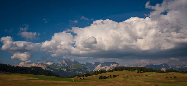 Panoramic view of landscape and mountains against sky