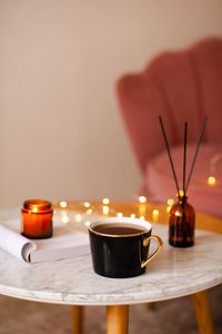 Close-up of coffee on table