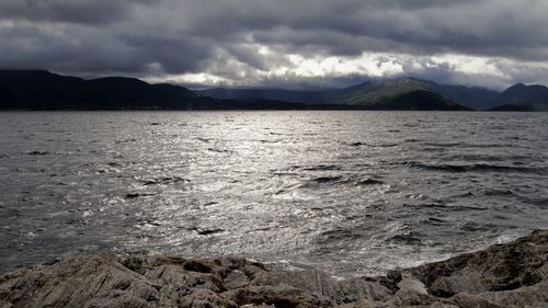 View of sea against cloudy sky