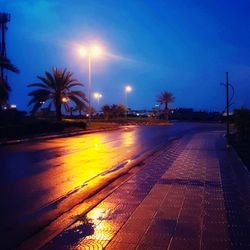 Light trails on street at night