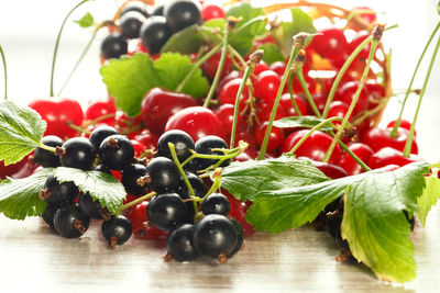 Close-up of fruits on table