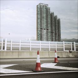 View of traffic on road against sky