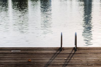 Wooden pier on lake