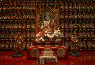 Buddha statue in temple outside building