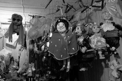 High angle view of toys in store