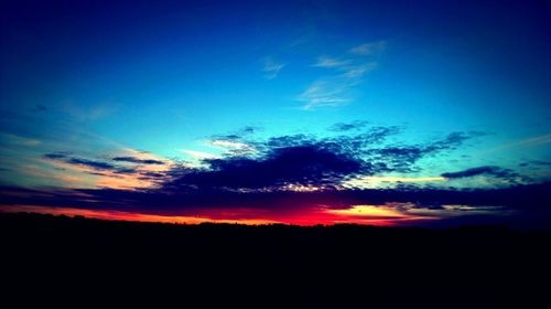 Silhouette landscape at sunset