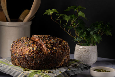 Close-up of potted plant on table