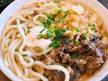 Close-up of noodles in bowl