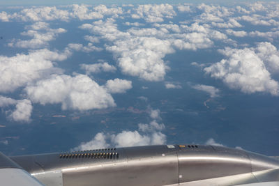 Aerial view of clouds seen from airplane