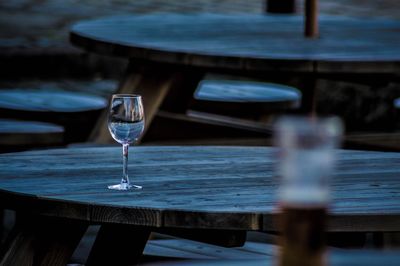 Close-up of water on table