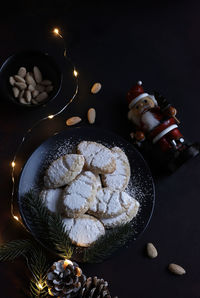 Ricciarelli pastries, typical sienese christmas sweet made with almond