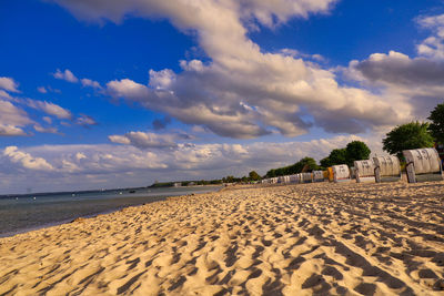 Scenic view of beach against sky