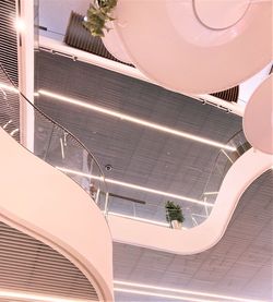 Low angle view of illuminated staircase in building