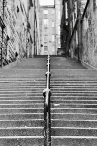 Close-up of metal steps