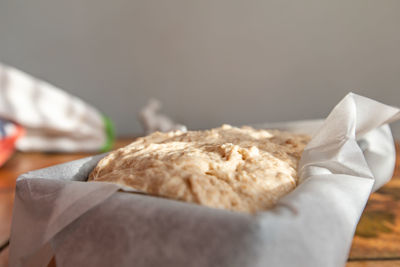 Close-up of meal served on table