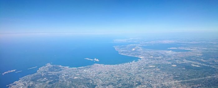 Aerial view of sea against sky