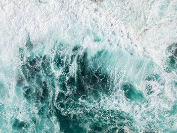 High angle view of waves splashing in water