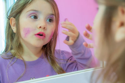 Portrait of girl looking down