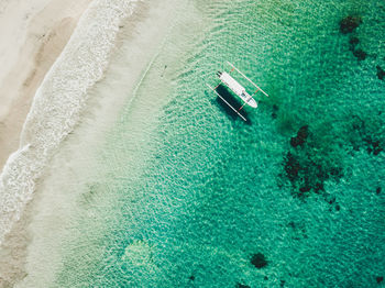 Aerial view of turquoise seascape