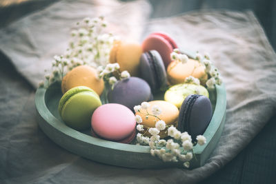 High angle view of multi colored candies