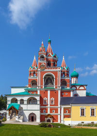 Facade of building against blue sky