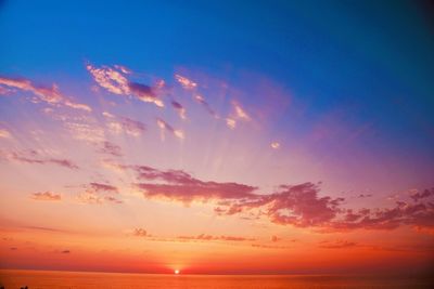 Scenic view of dramatic sky during sunset