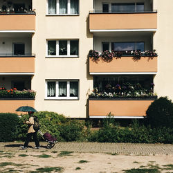 Group of people in front of building