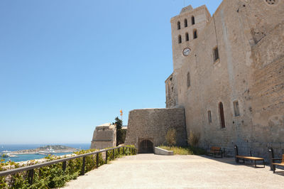 View of fort against blue sky