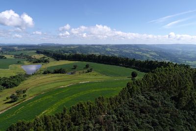 Panoramic view of agriculture field. rural and countryside scene. great landscape.