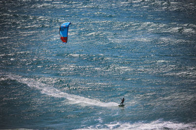 Aerial view of person in sea