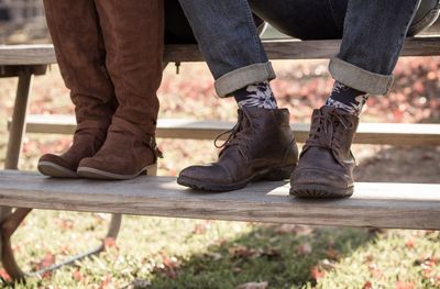 Low section of men standing outdoors