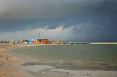 Scenic view of beach against sky