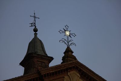 Low angle view of building against clear sky