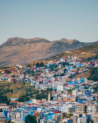 High angle view of townscape against sky