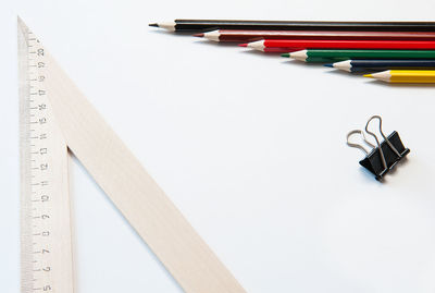 High angle view of pencil on table