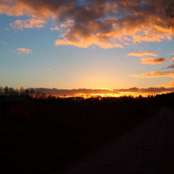 Scenic view of silhouette landscape against sky during sunset