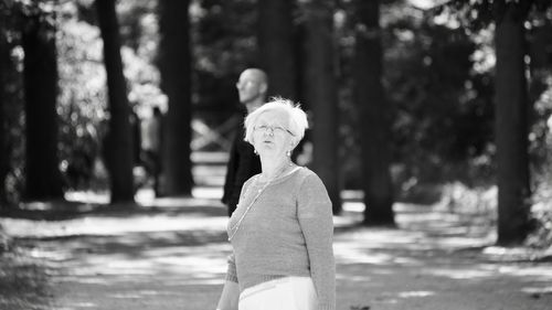 Woman standing in park
