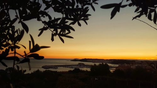 Scenic view of calm sea at sunset