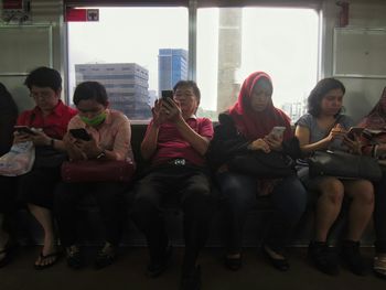 Friends sitting on floor