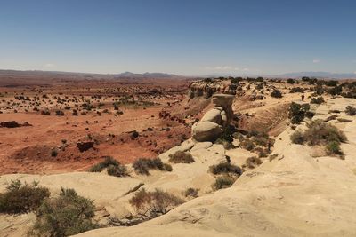 Scenic view of desert against sky