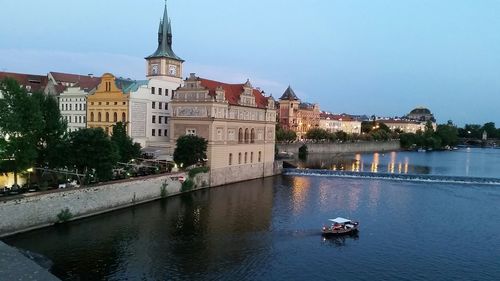 Scenic view of river against clear sky